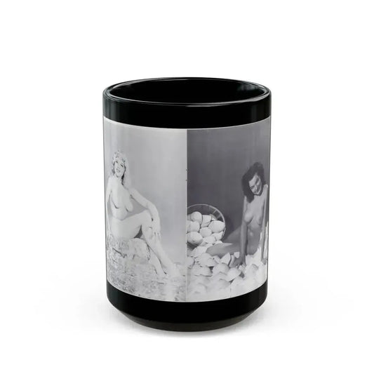 Joanne Arnold #118 - Pages 12 & 13 with, 2 B&W Nude Pics Left 1 as Blonde from BREATHTAKNG BEAUTIES Proudly Presents...Jo Ann (Vintage Female Icon) Black Coffee Mug 15oz - Go Mug Yourself