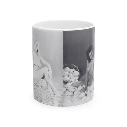 Joanne Arnold #118 - Pages 12 & 13 with, 2 B&W Nude Pics Left 1 as Blonde from BREATHTAKNG BEAUTIES Proudly Presents...Jo Ann (Vintage Female Icon) White Coffee Mug 11oz - Go Mug Yourself