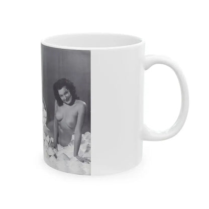 Joanne Arnold #118 - Pages 12 & 13 with, 2 B&W Nude Pics Left 1 as Blonde from BREATHTAKNG BEAUTIES Proudly Presents...Jo Ann (Vintage Female Icon) White Coffee Mug - Go Mug Yourself