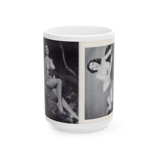 Joanne Arnold #119 - Pages 14 & 15 with, 2 Semi B&W Nude Pics from BREATHTAKNG BEAUTIES Proudly Presents...Jo Ann (Vintage Female Icon) White Coffee Mug 15oz - Go Mug Yourself