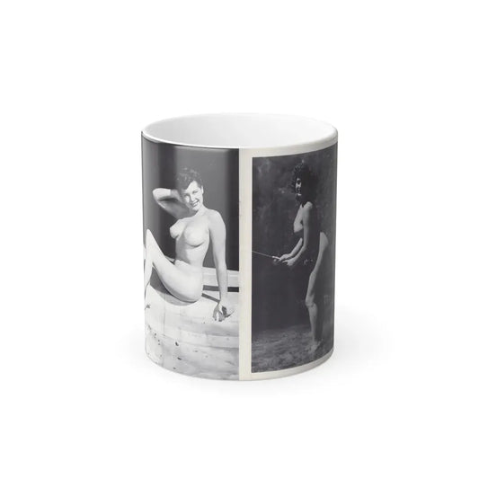 Joanne Arnold #120 - Pages 16 & 17 with, 2 B&W Nude Pics Right 1 Fishing from BREATHTAKNG BEAUTIES Proudly Presents...Jo Ann (Vintage Female Icon) Color Changing Coffee Mug 11oz - Go Mug Yourself