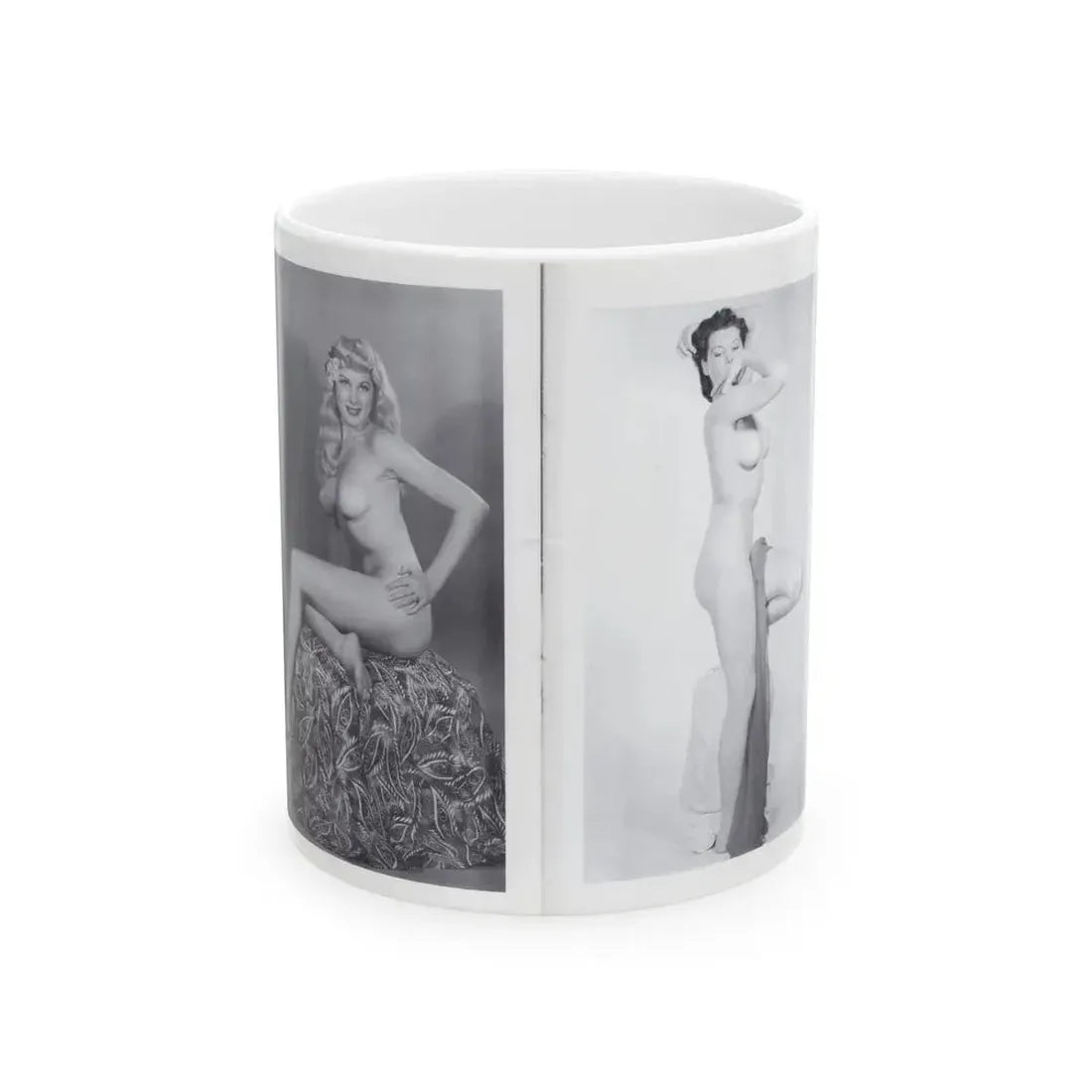 Joanne Arnold #121 - Pages 18 & 19 with, 2 B&W Semi Nude Pics Left 1 as a Blonde from BREATHTAKNG BEAUTIES Proudly Presents...Jo Ann (Vintage Female Icon) White Coffee Mug 11oz - Go Mug Yourself