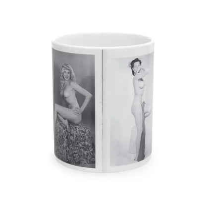 Joanne Arnold #121 - Pages 18 & 19 with, 2 B&W Semi Nude Pics Left 1 as a Blonde from BREATHTAKNG BEAUTIES Proudly Presents...Jo Ann (Vintage Female Icon) White Coffee Mug 11oz - Go Mug Yourself