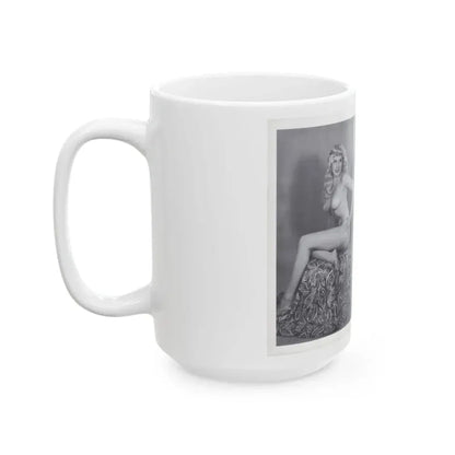 Joanne Arnold #121 - Pages 18 & 19 with, 2 B&W Semi Nude Pics Left 1 as a Blonde from BREATHTAKNG BEAUTIES Proudly Presents...Jo Ann (Vintage Female Icon) White Coffee Mug - Go Mug Yourself