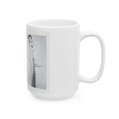 Joanne Arnold #121 - Pages 18 & 19 with, 2 B&W Semi Nude Pics Left 1 as a Blonde from BREATHTAKNG BEAUTIES Proudly Presents...Jo Ann (Vintage Female Icon) White Coffee Mug - Go Mug Yourself