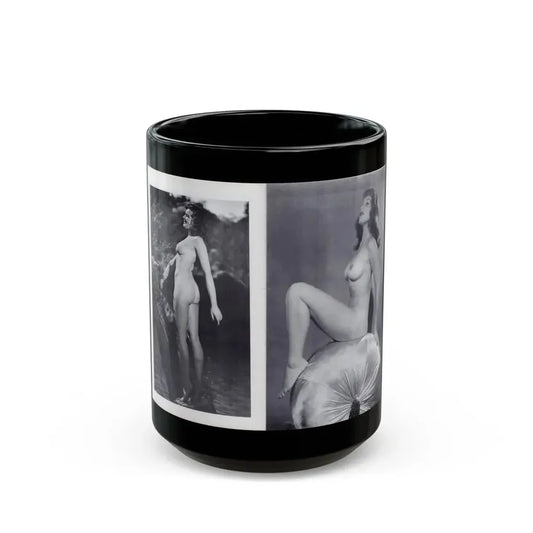 Joanne Arnold #122 - Pages 20 & 21 with, 2 B&W Full Body Nude Pics Left 1 butt exposed from BREATHTAKNG BEAUTIES Proudly Presents...Jo Ann (Vintage Female Icon) Black Coffee Mug 15oz - Go Mug Yourself