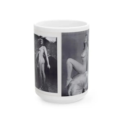 Joanne Arnold #122 - Pages 20 & 21 with, 2 B&W Full Body Nude Pics Left 1 butt exposed from BREATHTAKNG BEAUTIES Proudly Presents...Jo Ann (Vintage Female Icon) White Coffee Mug 15oz - Go Mug Yourself