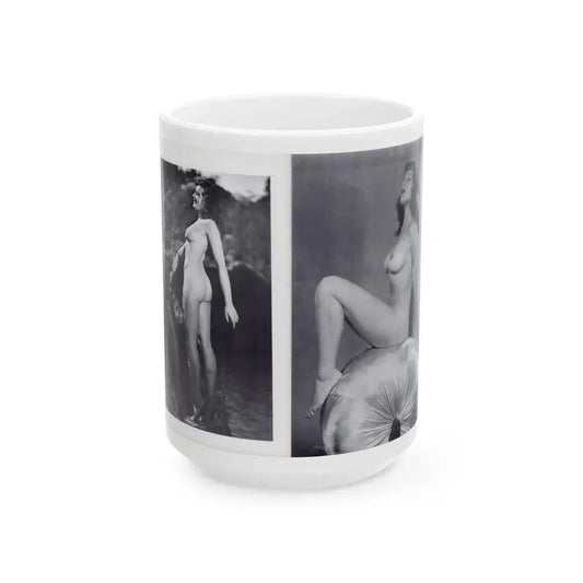 Joanne Arnold #122 - Pages 20 & 21 with, 2 B&W Full Body Nude Pics Left 1 butt exposed from BREATHTAKNG BEAUTIES Proudly Presents...Jo Ann (Vintage Female Icon) White Coffee Mug 15oz - Go Mug Yourself