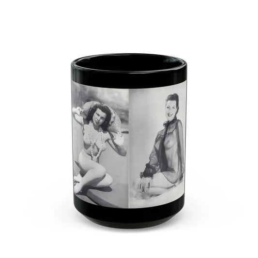 Joanne Arnold #123 - Pages 22 & 23 with, 2 B&W Nude Pics Right with see-through Lingerie on from BREATHTAKNG BEAUTIES Proudly Presents...Jo Ann (Vintage Female Icon) Black Coffee Mug 15oz - Go Mug Yourself