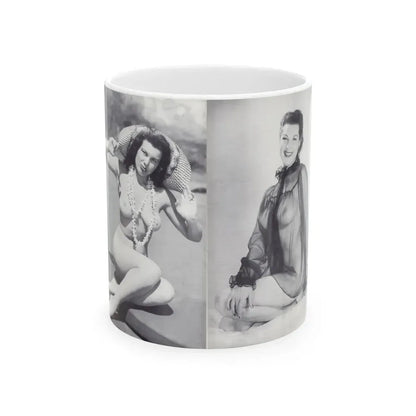 Joanne Arnold #123 - Pages 22 & 23 with, 2 B&W Nude Pics Right with see-through Lingerie on from BREATHTAKNG BEAUTIES Proudly Presents...Jo Ann (Vintage Female Icon) White Coffee Mug 11oz - Go Mug Yourself