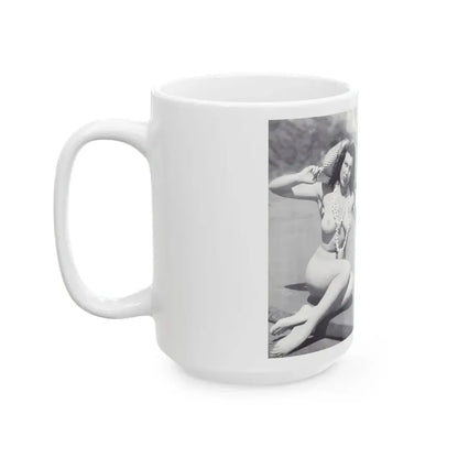 Joanne Arnold #123 - Pages 22 & 23 with, 2 B&W Nude Pics Right with see-through Lingerie on from BREATHTAKNG BEAUTIES Proudly Presents...Jo Ann (Vintage Female Icon) White Coffee Mug - Go Mug Yourself
