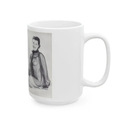 Joanne Arnold #123 - Pages 22 & 23 with, 2 B&W Nude Pics Right with see-through Lingerie on from BREATHTAKNG BEAUTIES Proudly Presents...Jo Ann (Vintage Female Icon) White Coffee Mug - Go Mug Yourself