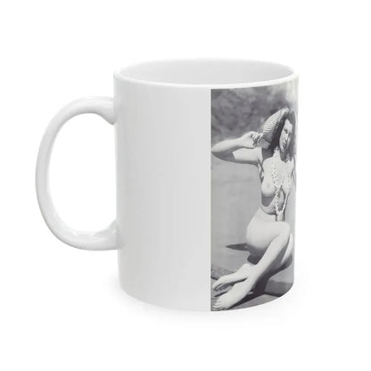 Joanne Arnold #123 - Pages 22 & 23 with, 2 B&W Nude Pics Right with see-through Lingerie on from BREATHTAKNG BEAUTIES Proudly Presents...Jo Ann (Vintage Female Icon) White Coffee Mug - Go Mug Yourself