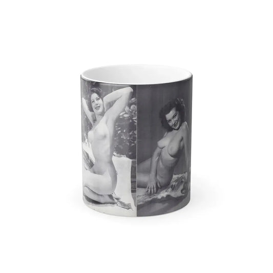 Joanne Arnold #124 - Pages 24 & 25 with, 2 B&W Full Body Except Right 1 both Nude Pics from BREATHTAKNG BEAUTIES Proudly Presents...Jo Ann (Vintage Female Icon) Color Changing Coffee Mug 11oz - Go Mug Yourself