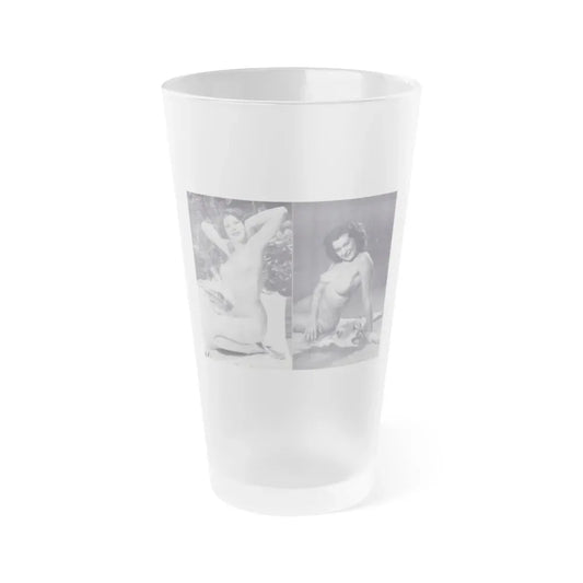 Joanne Arnold #124 - Pages 24 & 25 with, 2 B&W Full Body Except Right 1 both Nude Pics from BREATHTAKNG BEAUTIES Proudly Presents...Jo Ann (Vintage Female Icon) Frosted Pint Glass 16oz 16oz Frosted - Go Mug Yourself