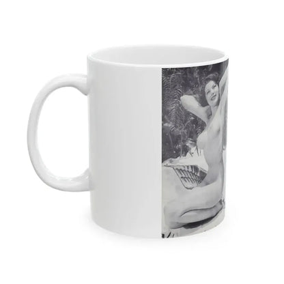 Joanne Arnold #124 - Pages 24 & 25 with, 2 B&W Full Body Except Right 1 both Nude Pics from BREATHTAKNG BEAUTIES Proudly Presents...Jo Ann (Vintage Female Icon) White Coffee Mug - Go Mug Yourself