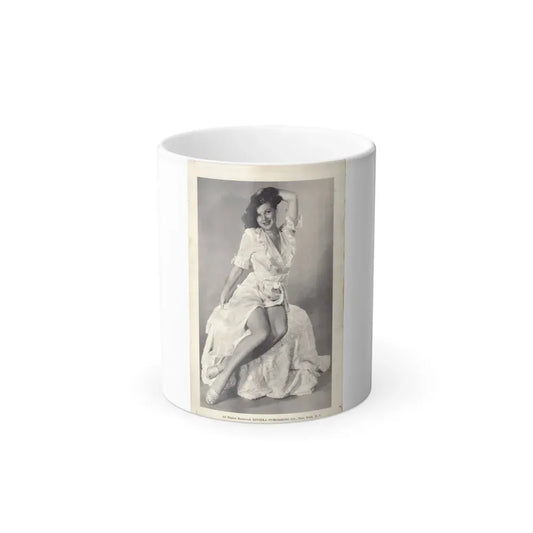 Joanne Arnold #126 - BREATHTAKNG BEAUTIES Proudly Presents...Jo Ann [Joanne in B&W & White Robe also Closed Feet Clads] (Vintage Female Icon) Color Changing Coffee Mug 11oz - Go Mug Yourself