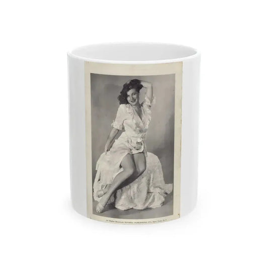 Joanne Arnold #126 - BREATHTAKNG BEAUTIES Proudly Presents...Jo Ann Joanne in B&W & White Robe also Closed Feet Clads (Vintage Female Icon) White Coffee Mug 11oz - Go Mug Yourself