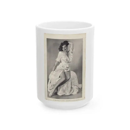 Joanne Arnold #126 - BREATHTAKNG BEAUTIES Proudly Presents...Jo Ann Joanne in B&W & White Robe also Closed Feet Clads (Vintage Female Icon) White Coffee Mug 15oz - Go Mug Yourself