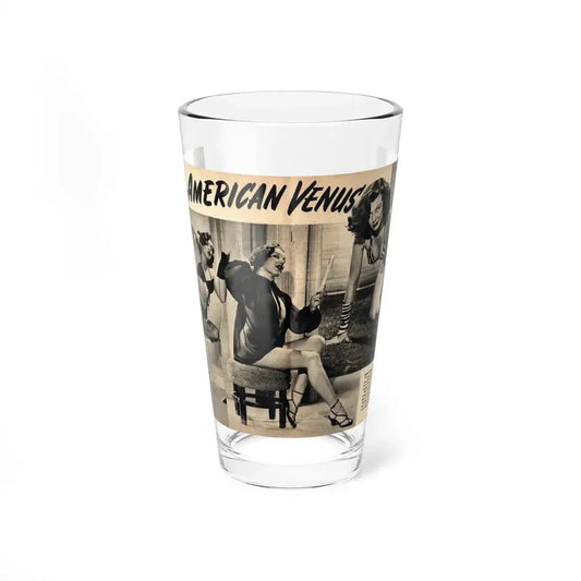 Joanne Arnold #129 Pages 26 & 27 Pages 2 of 2 with Joan Ann 4 B&W Shots & Short Paragraph on her from CANDID WHIRL Mag. January '53 (Vintage Female Icon) Pint Glass 16oz 16oz - Go Mug Yourself