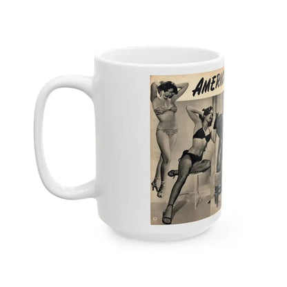 Joanne Arnold #129 Pages 26 & 27 Pages 2 of 2 with Joan Ann 4 B&W Shots & Short Paragraph on her from CANDID WHIRL Mag. January '53 (Vintage Female Icon) White Coffee Mug - Go Mug Yourself