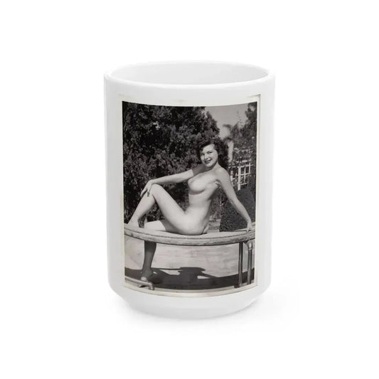 Joanne Arnold #13 - Nude (Vintage Female Icon) White Coffee Mug 15oz - Go Mug Yourself