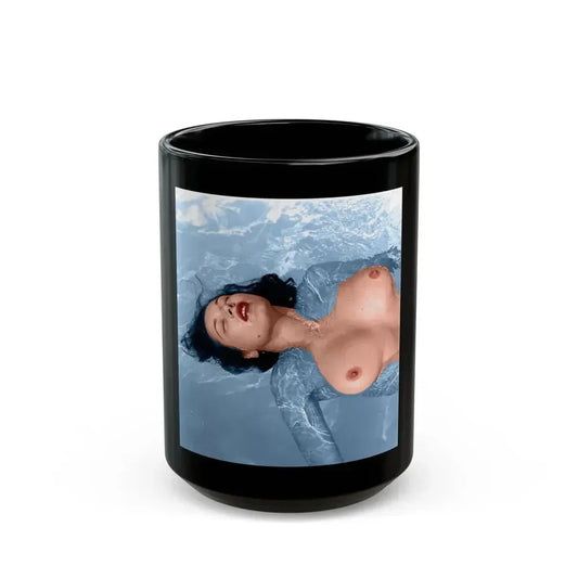 Joanne Arnold #14 - Topless (Vintage Female Icon) Black Coffee Mug 15oz - Go Mug Yourself