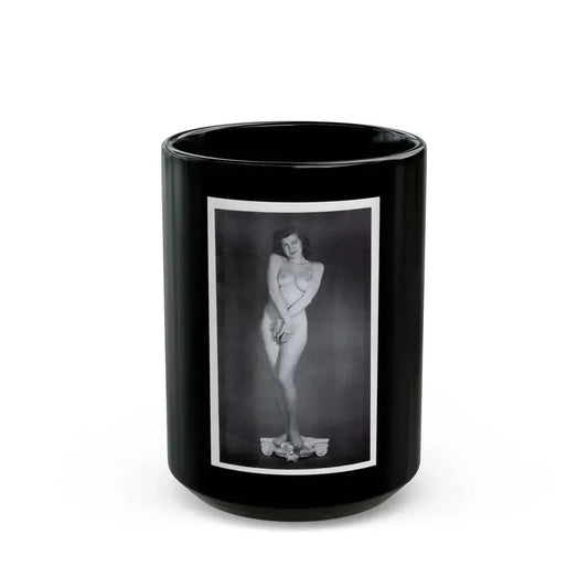 Joanne Arnold #41 - Topless (Vintage Female Icon) Black Coffee Mug 15oz - Go Mug Yourself
