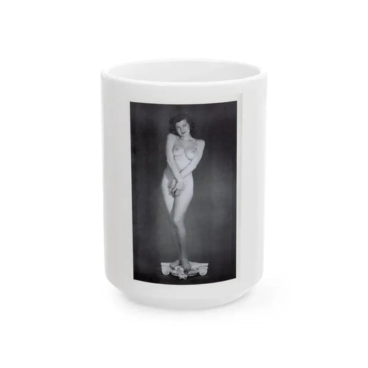 Joanne Arnold #41 - Topless (Vintage Female Icon) White Coffee Mug 15oz - Go Mug Yourself