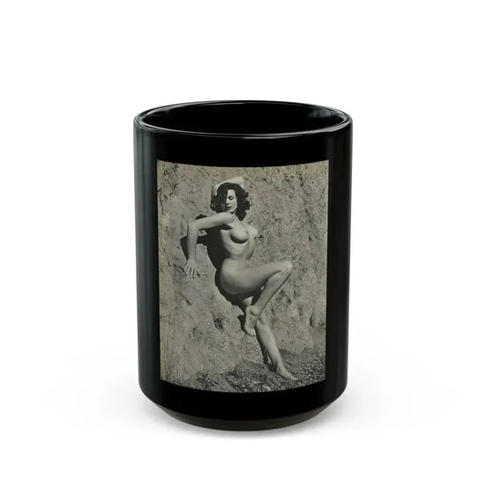 Joanne Arnold #50 - Nude (Vintage Female Icon) Black Coffee Mug 15oz - Go Mug Yourself