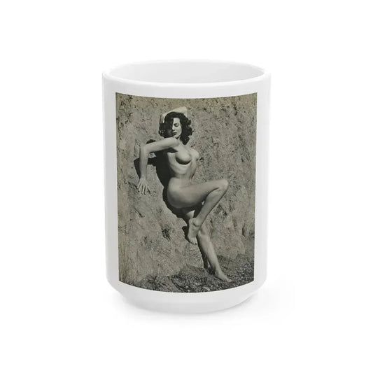 Joanne Arnold #50 - Nude (Vintage Female Icon) White Coffee Mug 15oz - Go Mug Yourself