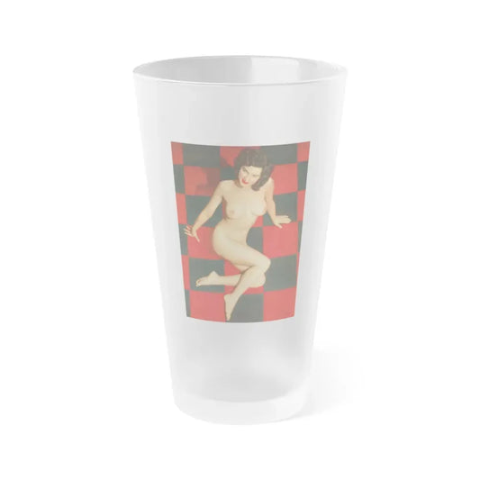 Joanne Arnold #51 - Nude (Vintage Female Icon) Frosted Pint Glass 16oz 16oz Frosted - Go Mug Yourself