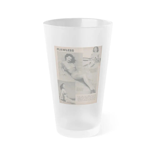 Joanne Arnold #55 - Pages 1 of 1 with, 3 B&W Photos from GALA Mag. '59 (Vintage Female Icon) Frosted Pint Glass 16oz 16oz Frosted - Go Mug Yourself