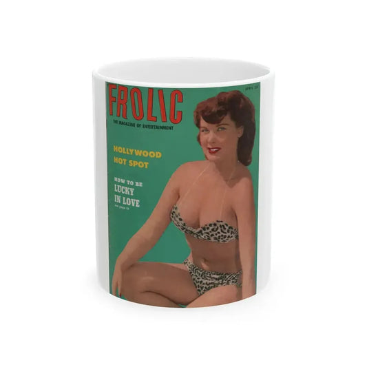 Joanne Arnold #56 - Jo Ann on Cover in Color & 1 Page from FRLOIC Mag. April '53 (Vintage Female Icon) White Coffee Mug 11oz - Go Mug Yourself