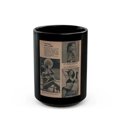 Joanne Arnold #57 - Pages 1 of 1 with, 3 B&W Photos from FROLIC Mag. April '53 (Vintage Female Icon) Black Coffee Mug 15oz - Go Mug Yourself