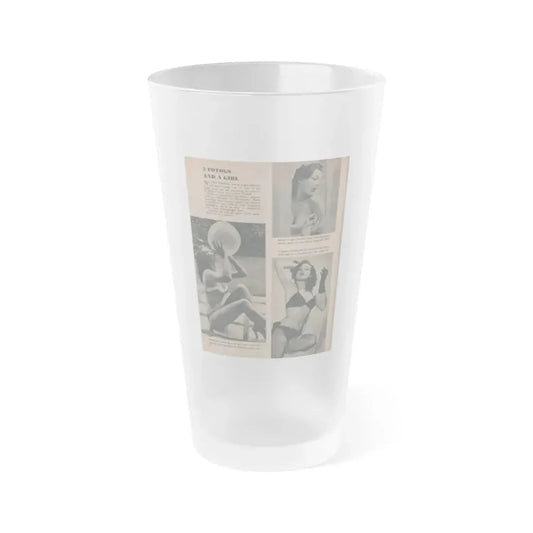 Joanne Arnold #57 - Pages 1 of 1 with, 3 B&W Photos from FROLIC Mag. April '53 (Vintage Female Icon) Frosted Pint Glass 16oz 16oz Frosted - Go Mug Yourself