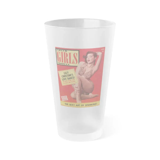 Joanne Arnold #60 - Jo Ann on Cover in Color & inside spread of Cover Girls Models Mag. April '54 (Vintage Female Icon) Frosted Pint Glass 16oz 16oz Frosted - Go Mug Yourself