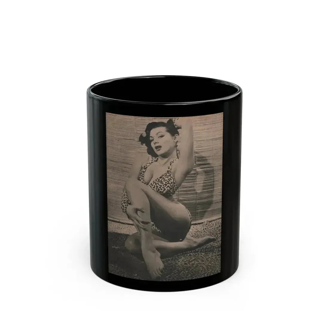Joanne Arnold #62 - Pages 2 of 6 with, 1 Full Page B&W Photo from Cover Girls Models Mag. April '54 (Vintage Female Icon) Black Coffee Mug 11oz - Go Mug Yourself