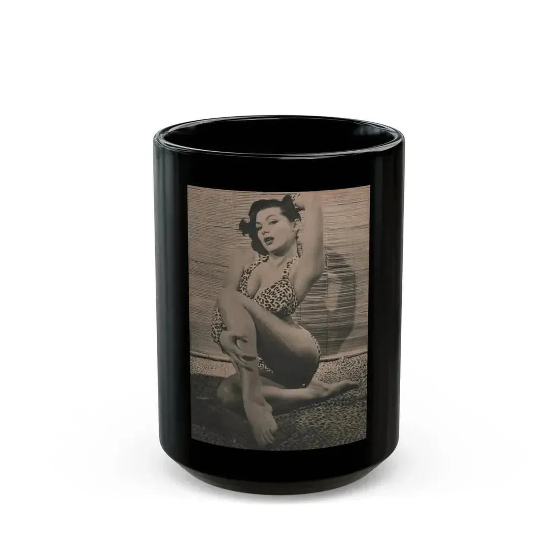 Joanne Arnold #62 - Pages 2 of 6 with, 1 Full Page B&W Photo from Cover Girls Models Mag. April '54 (Vintage Female Icon) Black Coffee Mug 15oz - Go Mug Yourself