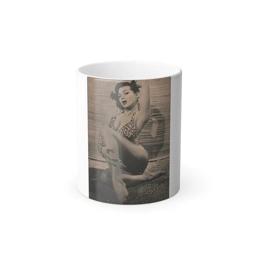 Joanne Arnold #62 - Pages 2 of 6 with, 1 Full Page B&W Photo from Cover Girls Models Mag. April '54 (Vintage Female Icon) Color Changing Coffee Mug 11oz - Go Mug Yourself