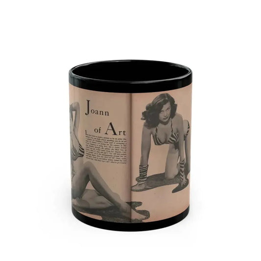 Joanne Arnold #64 - Pages 5 & 6 of 6 with, 2 B&W Photos & Short Article from Glamorous Models Mag. Dec. '52 (Vintage Female Icon) Black Coffee Mug 11oz - Go Mug Yourself