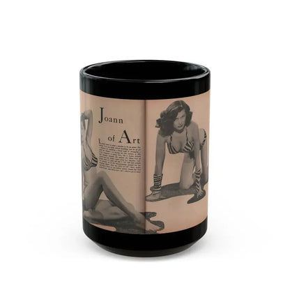 Joanne Arnold #64 - Pages 5 & 6 of 6 with, 2 B&W Photos & Short Article from Glamorous Models Mag. Dec. '52 (Vintage Female Icon) Black Coffee Mug 15oz - Go Mug Yourself
