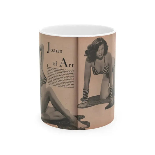 Joanne Arnold #64 - Pages 5 & 6 of 6 with, 2 B&W Photos & Short Article from Glamorous Models Mag. Dec. '52 (Vintage Female Icon) White Coffee Mug 11oz - Go Mug Yourself