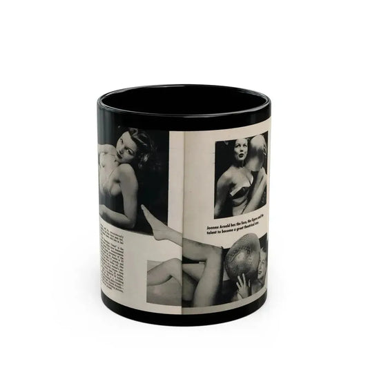 Joanne Arnold #65 - Pages 1 & 2 of 3 with, 3 B&W Photos, Captions & Short Article from Foto-rama Digest Mag. March '54 (Vintage Female Icon) Black Coffee Mug 11oz - Go Mug Yourself