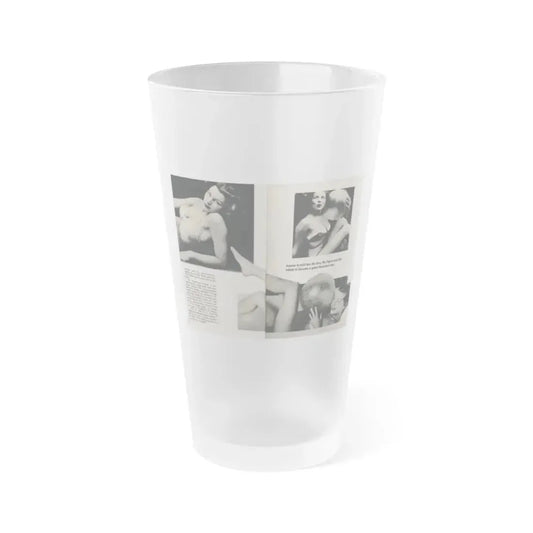 Joanne Arnold #65 - Pages 1 & 2 of 3 with, 3 B&W Photos, Captions & Short Article from Foto-rama Digest Mag. March '54 (Vintage Female Icon) Frosted Pint Glass 16oz 16oz Frosted - Go Mug Yourself