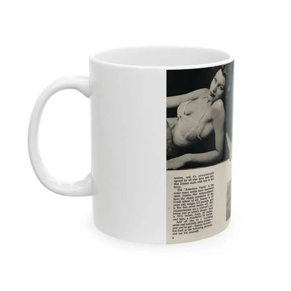 Joanne Arnold #65 - Pages 1 & 2 of 3 with, 3 B&W Photos, Captions & Short Article from Foto-rama Digest Mag. March '54 (Vintage Female Icon) White Coffee Mug - Go Mug Yourself