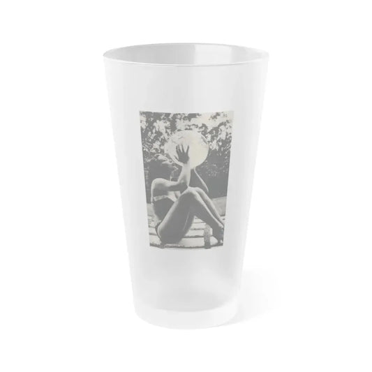 Joanne Arnold #66 - Pages 3 of 3 with, 1 Full Page B&W Photo from Foto-rama Digest Mag. March '54 (Vintage Female Icon) Frosted Pint Glass 16oz 16oz Frosted - Go Mug Yourself