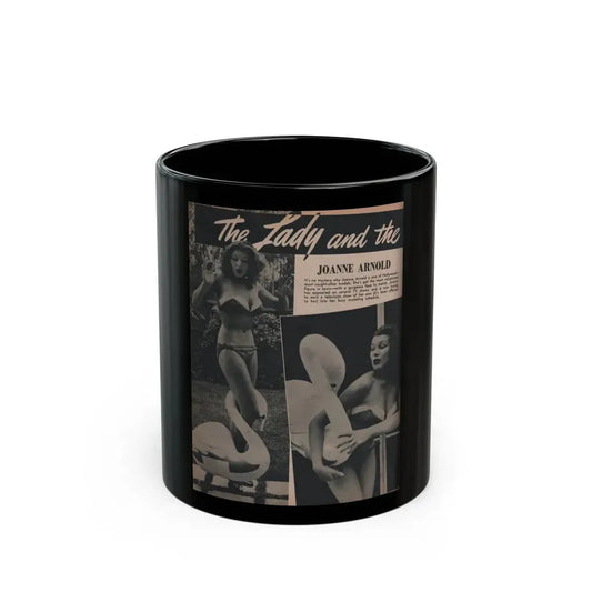 Joanne Arnold #67 - Pages 1 of 4 with, 2 B&W Photos & Brief Article from Famous Models Mag. May-June '51 (Vintage Female Icon) Black Coffee Mug 11oz - Go Mug Yourself