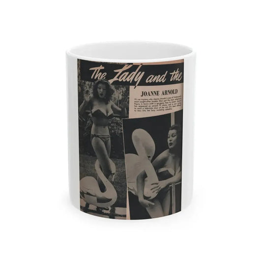 Joanne Arnold #67 - Pages 1 of 4 with, 2 B&W Photos & Brief Article from Famous Models Mag. May-June '51 (Vintage Female Icon) White Coffee Mug 11oz - Go Mug Yourself