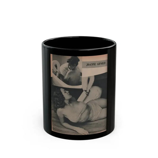 Joanne Arnold #69 - Pages 3 of 4 with, 2 B&W Photos from Famous Models Mag. May-June '51 (Vintage Female Icon) Black Coffee Mug 11oz - Go Mug Yourself